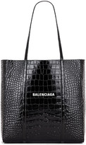 Thumbnail for your product : Balenciaga Small Embossed Croc Everyday Tote in Black | FWRD