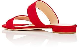 Barneys New York Women's Suede Double-Band Slide Sandals - Red