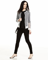 Thumbnail for your product : P. Luca Faux-Leather Trim Knit Jeggings, Black