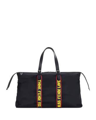 Fendi Vocabulary Nylon & Leather Travel Duffel Bag