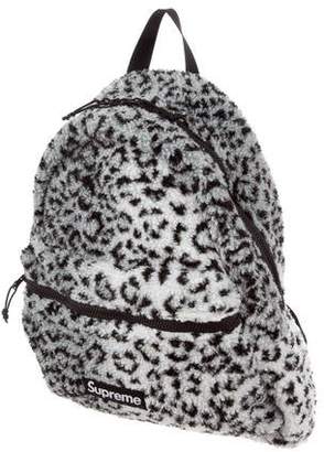 Supreme 2017 Leopard Fleece Backpack