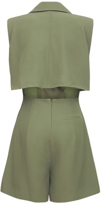 Self-Portrait Double Breasted Twill Tuxedo Playsuit