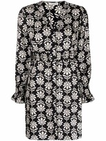 Thumbnail for your product : Sandro Graphic-Print Long-Sleeve Dress