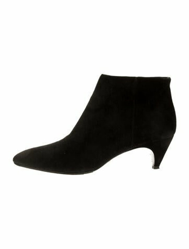 Black suede kitten heel ankle boots Clearance