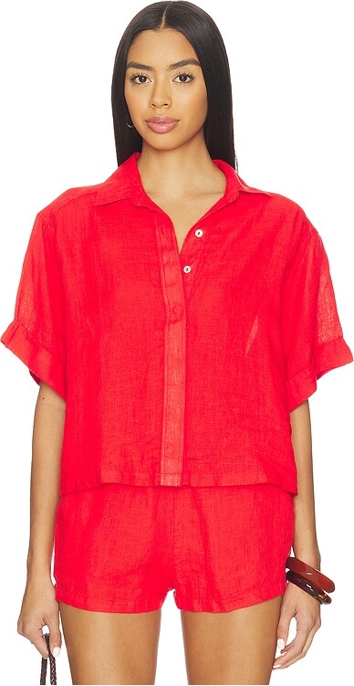 PQ Linen Button Up Top