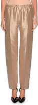 Thumbnail for your product : Giorgio Armani Shantung Straight-Leg Pants, Hazelnut