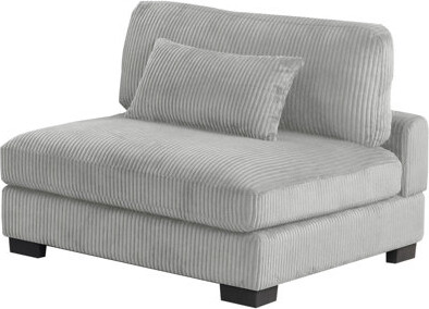 Corrigan Studio Gray Corduroy Upholstered Armless Chair In Modern Design, Wood Frame, 35.1 Tall Style With Frame For Primary Living Space, 46.06 Depth, Width, Height,