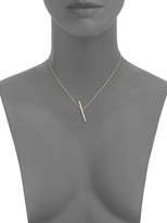 Thumbnail for your product : Renee Lewis 18K Yellow Gold, Antique Diamond & 2.5mm White Pearl Asymmetric Bar Necklace