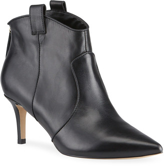 leather stiletto booties