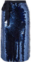 Thumbnail for your product : J.Crew Yams Grosgrain-trimmed Sequined Crepe Skirt - Navy