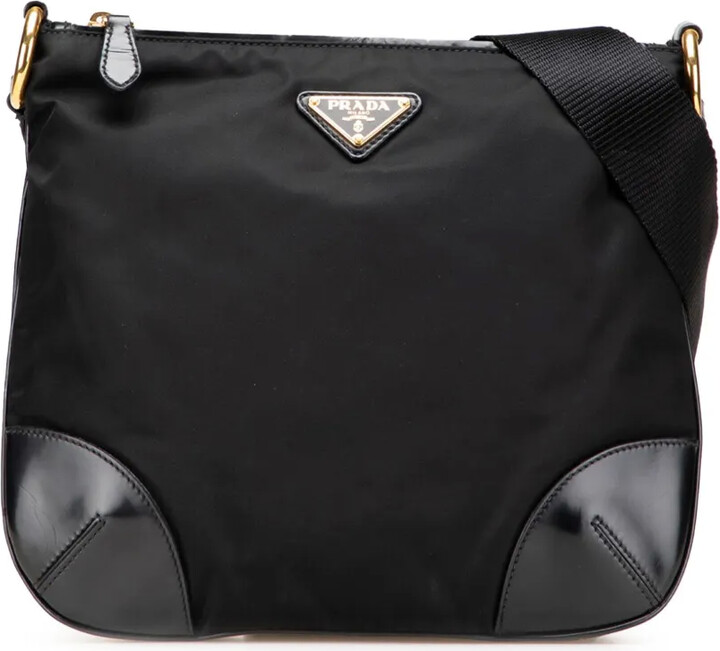Prada Pre-Owned 2013-2025 Vitello Trimmed Tessuto Zip Top crossbody bag