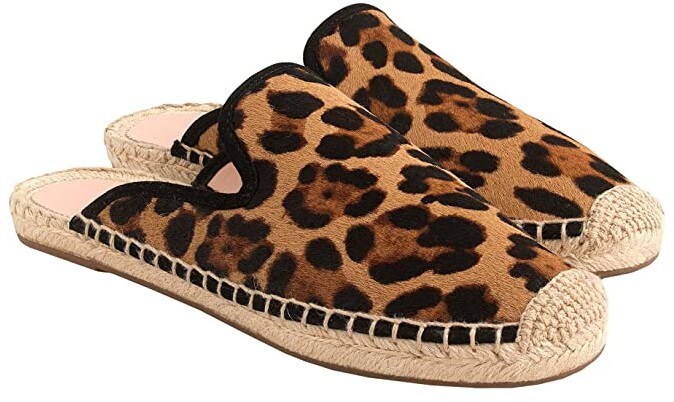 leopard espadrille mules