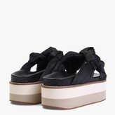 Thumbnail for your product : Ganni Flat Black Recycled Satin Platform Sandals