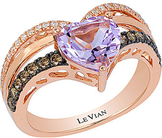 LeVian 14K Rose Gold 1.86 Ct. Tw. Diamond & Pink Amethyst Ring