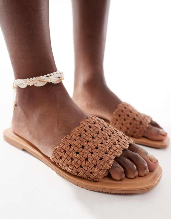 Tan Flat Sandals ShopStyle AU