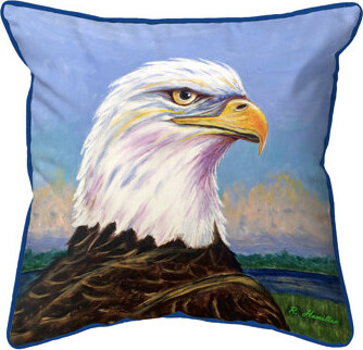 Betsy Drake Interiors Eagle Portrait Outdoor Square Pillow Cover & Insert