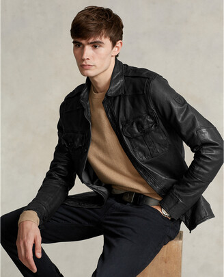 Polo Ralph Lauren Polo Leather Shirt Jacket - ShopStyle