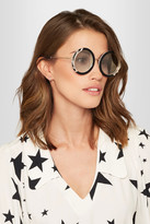 Thumbnail for your product : Alice + Olivia Alice Olivia - Beverly Swarovski Crystal-embellished Round-frame Acetate Sunglasses - Black