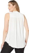 Thumbnail for your product : Vince Camuto Plus Size Sleeveless V-Neck Rumple Blouse (New Ivory) Women's Blouse