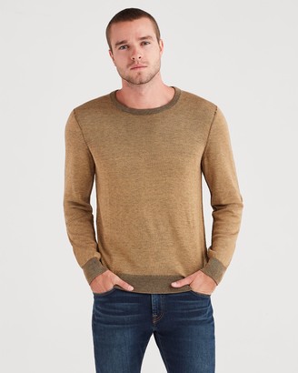 7 For All Mankind Plaited Crewneck Sweater in Camel
