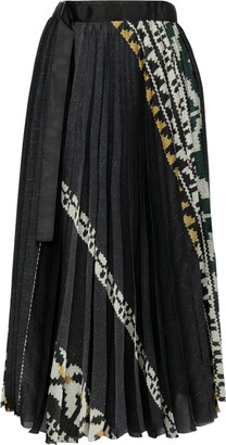 ワンピース SACAI Women Mid Skirts 2507912 001 BLACK sacai Nylon Twill Skirt – mou by ACROPOLIS