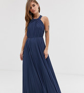 Thumbnail for your product : ASOS DESIGN Petite pleated bodice halter maxi dress