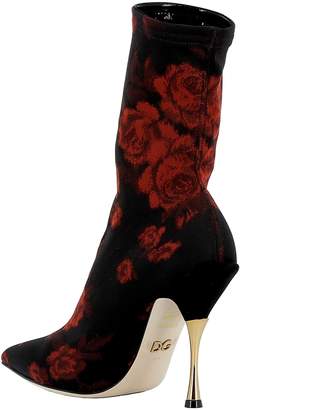 Dolce & Gabbana Black/red Fabric Ankle Boots