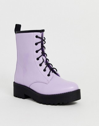 Truffle Collection military boot in lilac