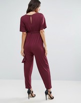 Thumbnail for your product : ASOS Maternity PETITE Belted Jumpsuit with Kimono Sleeve