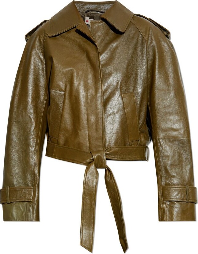 Marni Cropped Leather Short Trench Coat