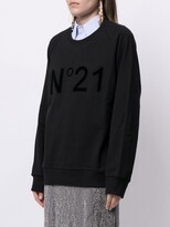 Thumbnail for your product : No.21 Flocked Logo Cotton Sweatshirt