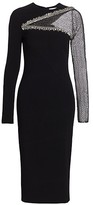 Thumbnail for your product : Pamella Roland Embellished Sequin Mesh Sleeve Sheath Dress