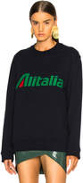 Thumbnail for your product : Alberta Ferretti x Alitalia For FWRD Logo Sweatshirt in Navy Blue | FWRD