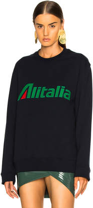 Alberta Ferretti x Alitalia For FWRD Logo Sweatshirt in Navy Blue | FWRD