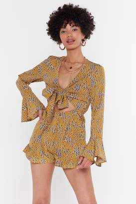 Nasty Gal Womens Leopard Playsuit - Yellow - 6, Yellow