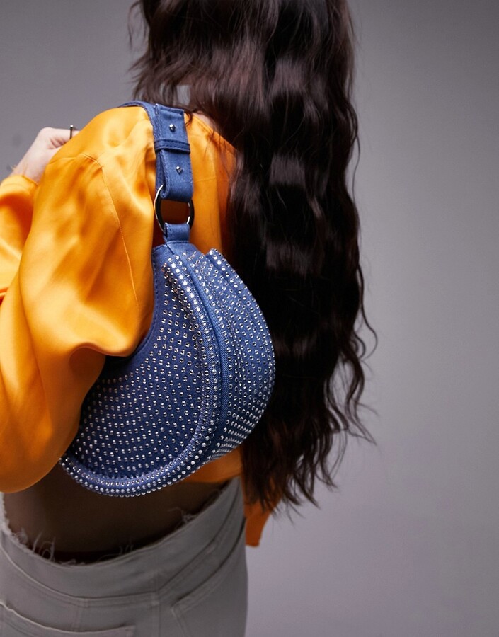 Topshop Diamante Purse Topshop A TOPSHOP Diamante Black Fanny Bag