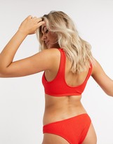 Thumbnail for your product : Topshop cut out bikini crop top in red
