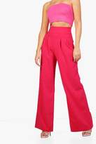 Thumbnail for your product : boohoo Pleat Front Wide Leg High Waist Trouser