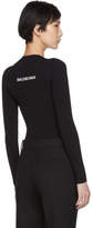 Thumbnail for your product : Balenciaga Black Fine Rib Knit Logo Crewneck Sweater