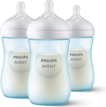 Avent Naturally Philips Natural Baby Bottle With Natural Response Nipple, Blue, 9oz, 3pk, SCY903/23