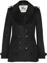 Thumbnail for your product : Burberry Leather-trimmed wool and cashmere-blend coat