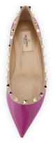 Thumbnail for your product : Valentino Rockstud Trim Patent Ballerina Flat, Violet