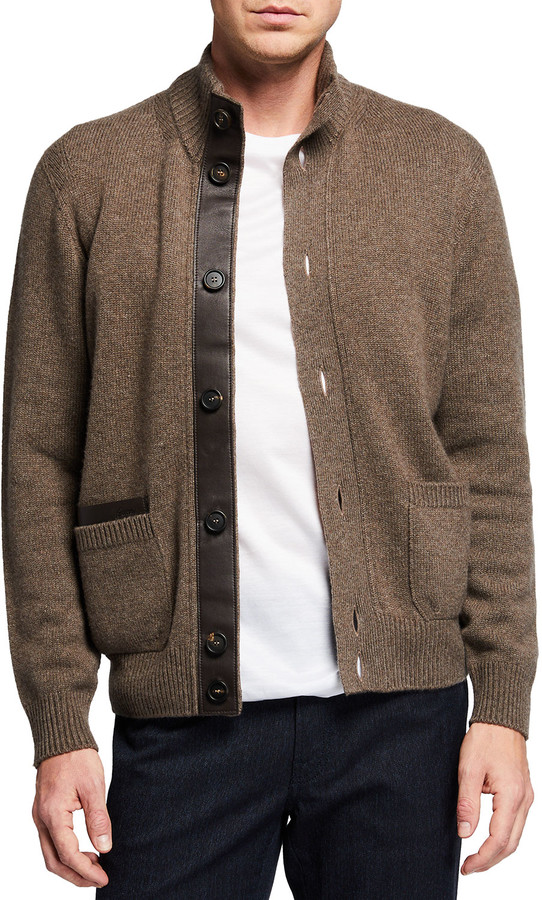 leather sweater mens