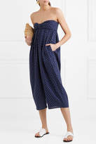 Thumbnail for your product : Marysia Swim Leo Corillo Embroidered Cotton-voile Jumpsuit - Navy