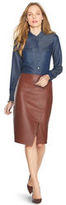 Thumbnail for your product : White House Black Market Slit Leather Pencil Skirt