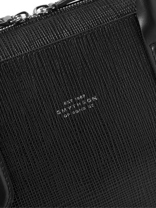 Smythson Panama Cross-Grain Leather Briefcase - Men - Black