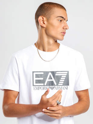 Emporio Armani Ea7 Crew Neck Graphic T-Shirt in White