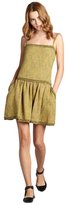 Thumbnail for your product : RED Valentino yellow tweed chain and frayed detail dress