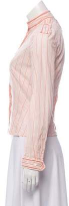Marc Jacobs Striped Button-Up Top White Striped Button-Up Top
