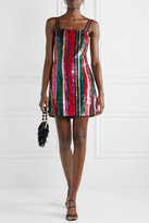 Thumbnail for your product : HANEY Elektra Striped Sequined Tulle Mini Dress